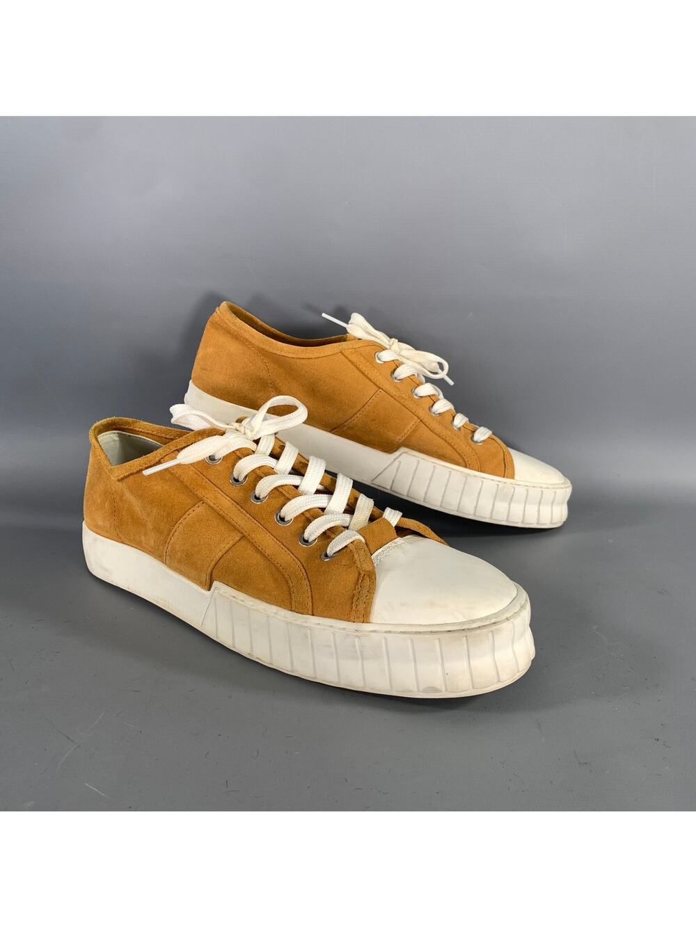 PRIMURY Size 10 Yellow Gold Solid Suede Low Top Sneakers